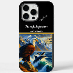 Adler beobachtet Wale bei Sonnenuntergang iPhone 16 Pro Max Hülle