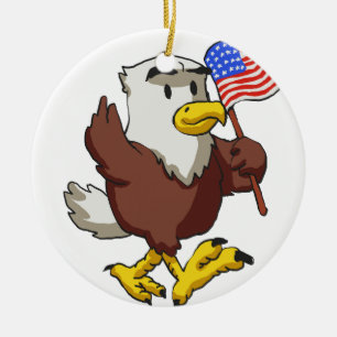 Adler, der am 4. Juli die Flagge führt   Farbe wäh Keramik Ornament