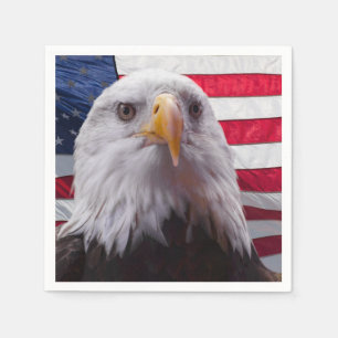 Adler der Amerikanischen Bald und die amerikanisch Serviette