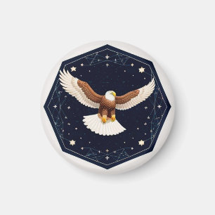 Adler, der vor sternidem Hintergrund fliegt Magnet