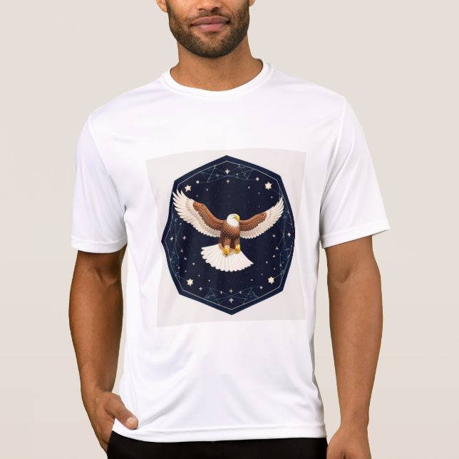Adler, der vor sternidem Hintergrund fliegt T-Shirt (Vorderseite)