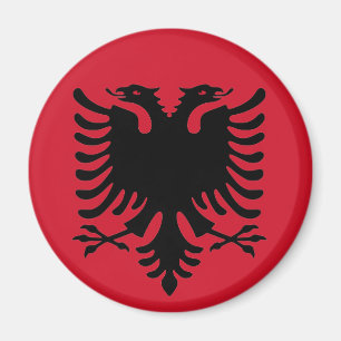 Adler des Albanien-Flaggen-Schwarzen auf einem Magnet