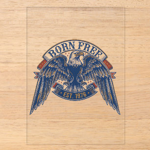 Adler-Emblem mit Born Free-Banner, majestätischer  Acryleinladungen