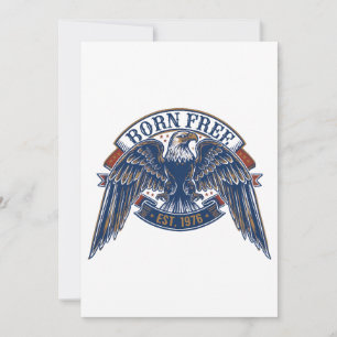 Adler-Emblem mit Born Free-Banner, majestätischer  Einladung