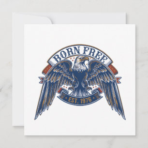 Adler-Emblem mit Born Free-Banner, majestätischer  Einladung