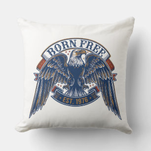 Adler-Emblem mit Born Free-Banner, majestätischer Kissen
