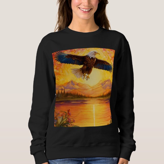 Adler fliegen ins Wasser Sweatshirt (Vorderseite)