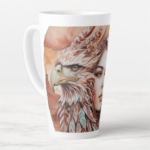 Adler - Frau - Wolf - Aquarellkunst 1 - Fanspass Milchtasse