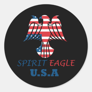 Adler Geist USA-Flagge Runder Aufkleber