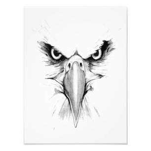 Adler-Gesichtstattoo-Plakat (Satin) Fotodruck