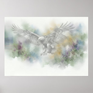 Adler im Flug - Wasserfarben-Wildlife-Poster Poster