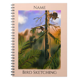 Adler in Bäumen Personalisierter Text Vögel Augen Notizblock