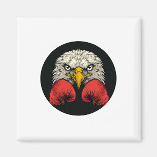 Adler in Boxhandschuhen für eine Coole Boxeraussag Magnet