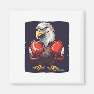 Adler in Boxhandschuhen für eine starke und widers Magnet