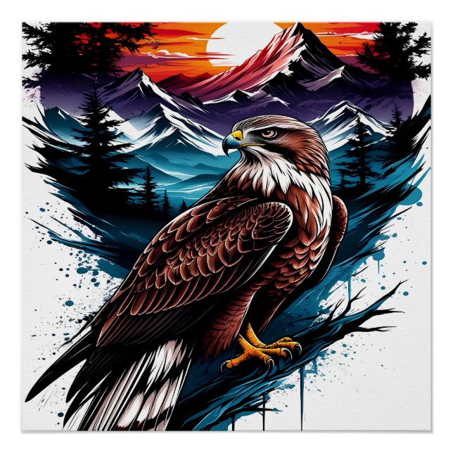 Adler in den Bergen Poster (Vorderseite)