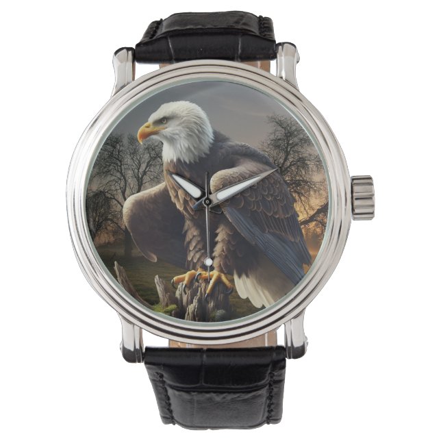 Adler in der Wildnis Armbanduhr (Vorderseite)