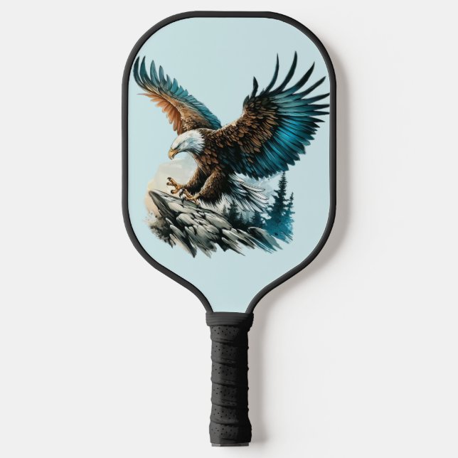 Adler in Wasserfarbe Pickleball Schläger (Vorderseite)