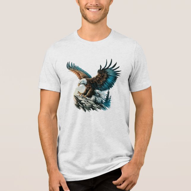 Adler in Wasserfarbe Tri-Blend Shirt (Vorderseite)