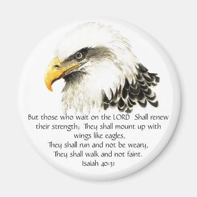 Adler - Inspiration - Schrift - Sie, die warten Magnet (Vorne)
