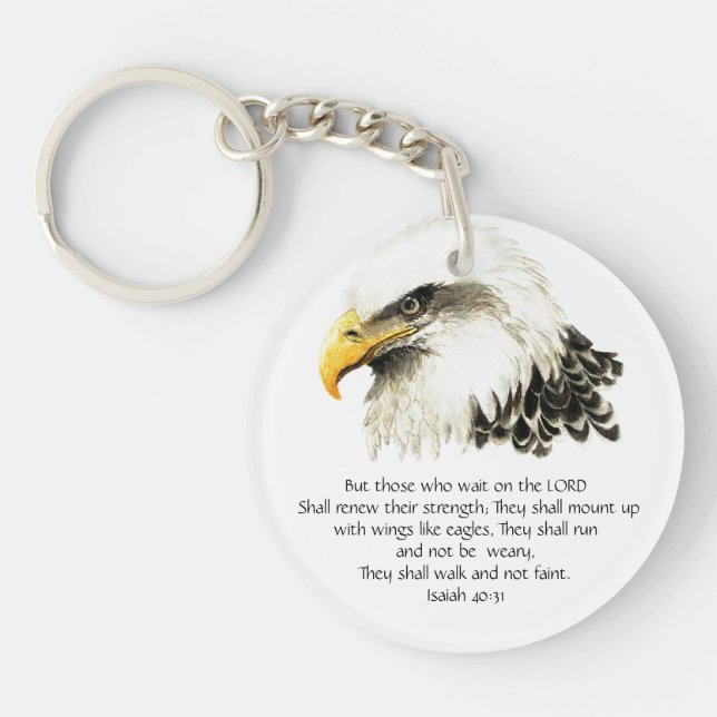 Adler - Inspiration - Schrift - Sie, die warten Schlüsselanhänger (Vorderseite)