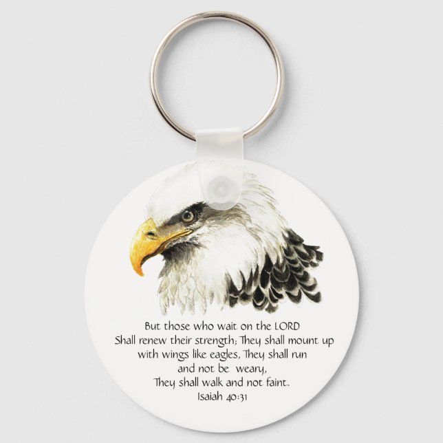 Adler - Inspiration - Schrift - Sie, die warten Schlüsselanhänger (Vorderseite)