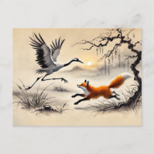 Adler Jagd auf ein chinesisches Kranfarbengemälde