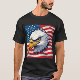 Adler-Kopf-Grafik-T-Shirt – USA-Stolz-Bekleidung T-Shirt