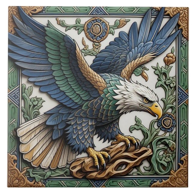 Adler - Kunsthandwerk Keramik Tile Fliese (Vorderseite)