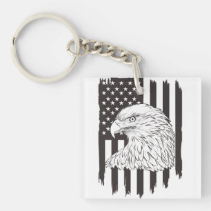 Adler mit amerikanischer Flagge auf Hochtouren Schlüsselanhänger