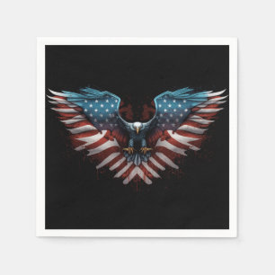 Adler mit amerikanischer Flagge Serviette