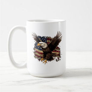 Adler Mit Amerikanischer Flagge Tasse