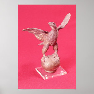 Adler mit ausgebreiteten Flügeln auf einer Kugel Poster