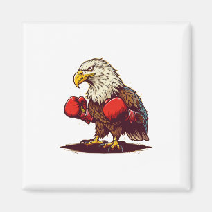 Adler mit Boxhandschuhen für einen Coolen und feur Magnet