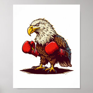 Adler mit Boxhandschuhen für einen Coolen und feur Poster