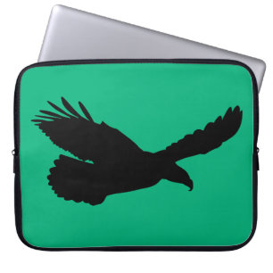 Adler mit grünem Laptop-Sieb Farbe - Text Laptopschutzhülle