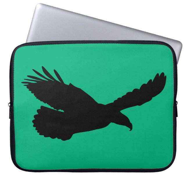 Adler mit grünem Laptop-Sieb Farbe - Text Laptopschutzhülle (Vorderseite)