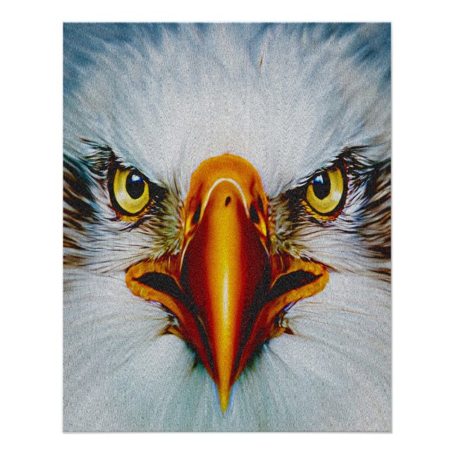 Adler mit vollem Gesicht Poster (Vorderseite)