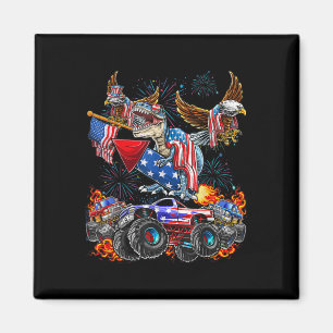 Adler Monster Truck Dinosaur 4. Juli Amerika Patri Magnet