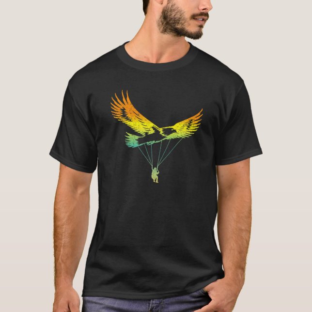 Adler Paragleiter Retro-Design T-Shirt (Vorderseite)