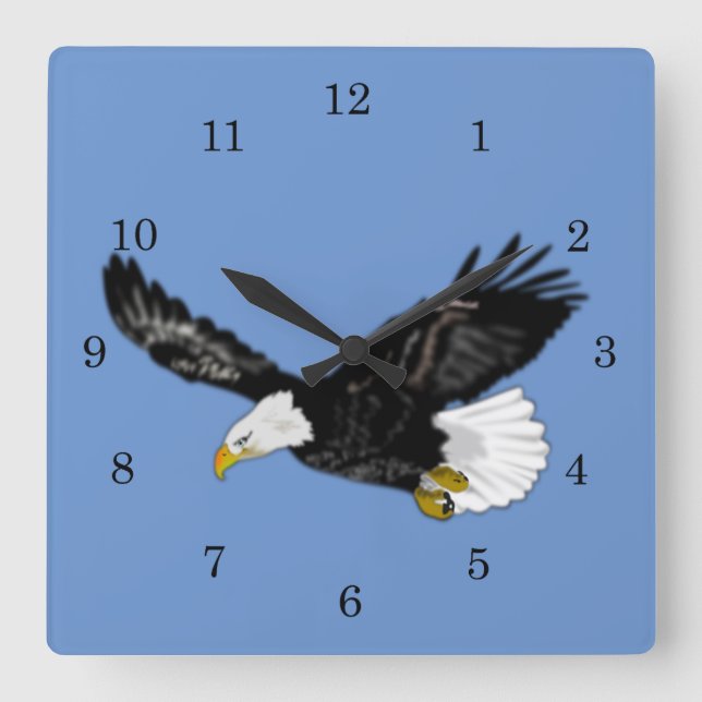 Adler Quadratische Wanduhr (Vorderseite)