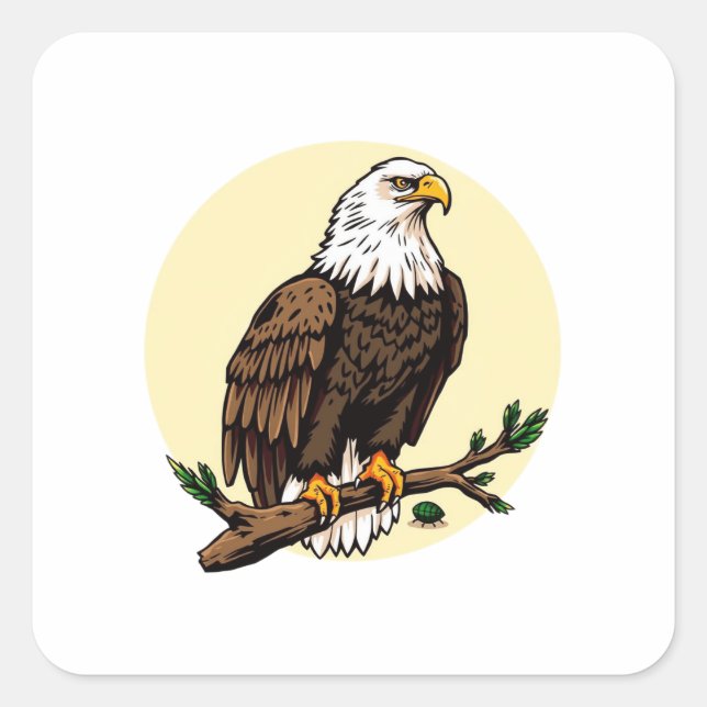 Adler Quadratischer Aufkleber (Vorderseite)