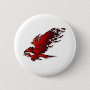 Adler Raptor Bird der Prey attackiert roten Falken Button