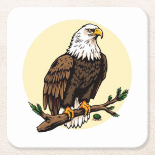Adler Rechteckiger Pappuntersetzer
