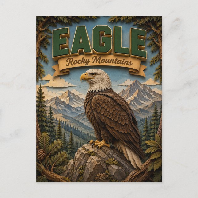 Adler Rocky Mountains POPCUT Postkarte (Vorderseite)