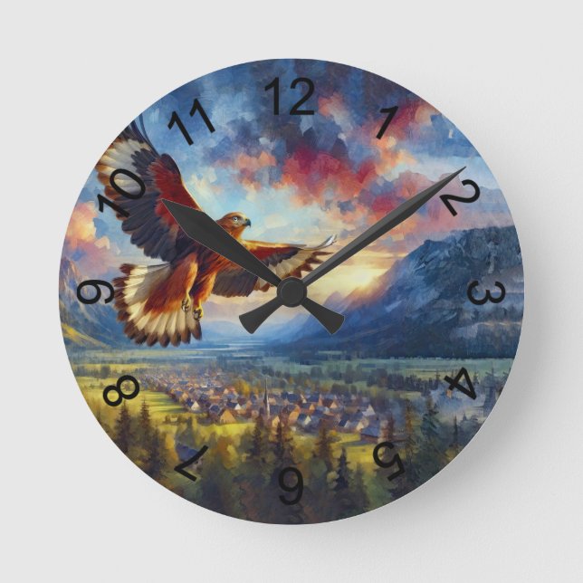Adler Runde Wanduhr (Vorderseite)