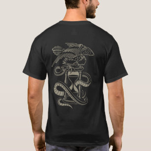 Adler-Schlange-Stundenglas-Tattoo T-Shirt