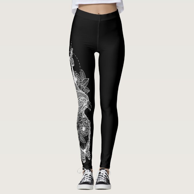 Adler - Schwarze Leggings (Vorderseite)