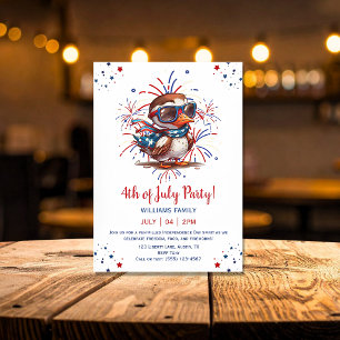 Adler Sommerparty Patriotisch Amerikanischer 4. Ju Einladung