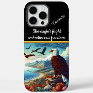 Adler stürzt über Sonnenuntergang an der Küste iPhone 16 Pro Max Hülle