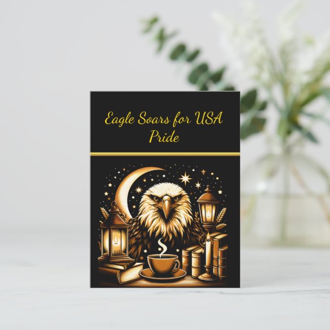 Adler stürzt unter Sternen Postkarte (Stehend Vorderseite)